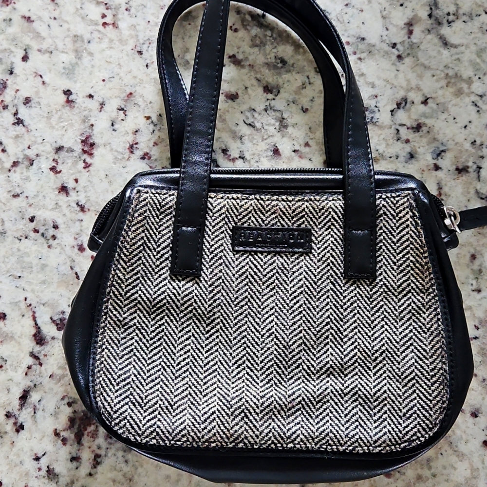 Kenneth Cole Reaction Small Herringbone Fabric & Leather Handbag